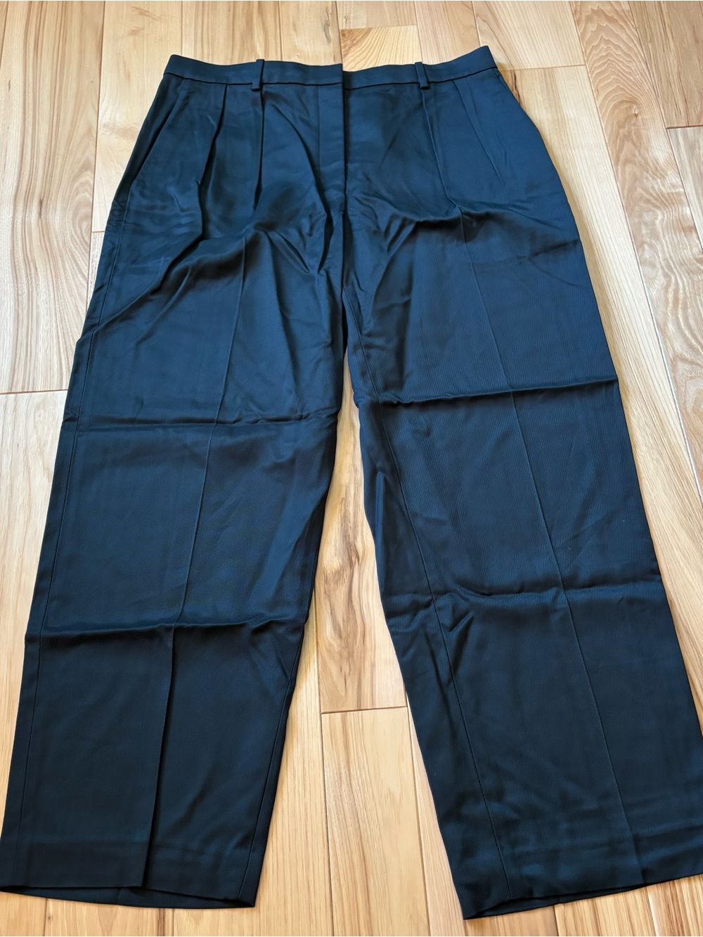 Theory Crop Trouser Sleek Twill Deep Green Pants